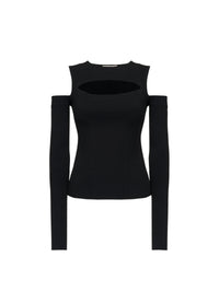 T-shirt à manches longue avec découpes - Black