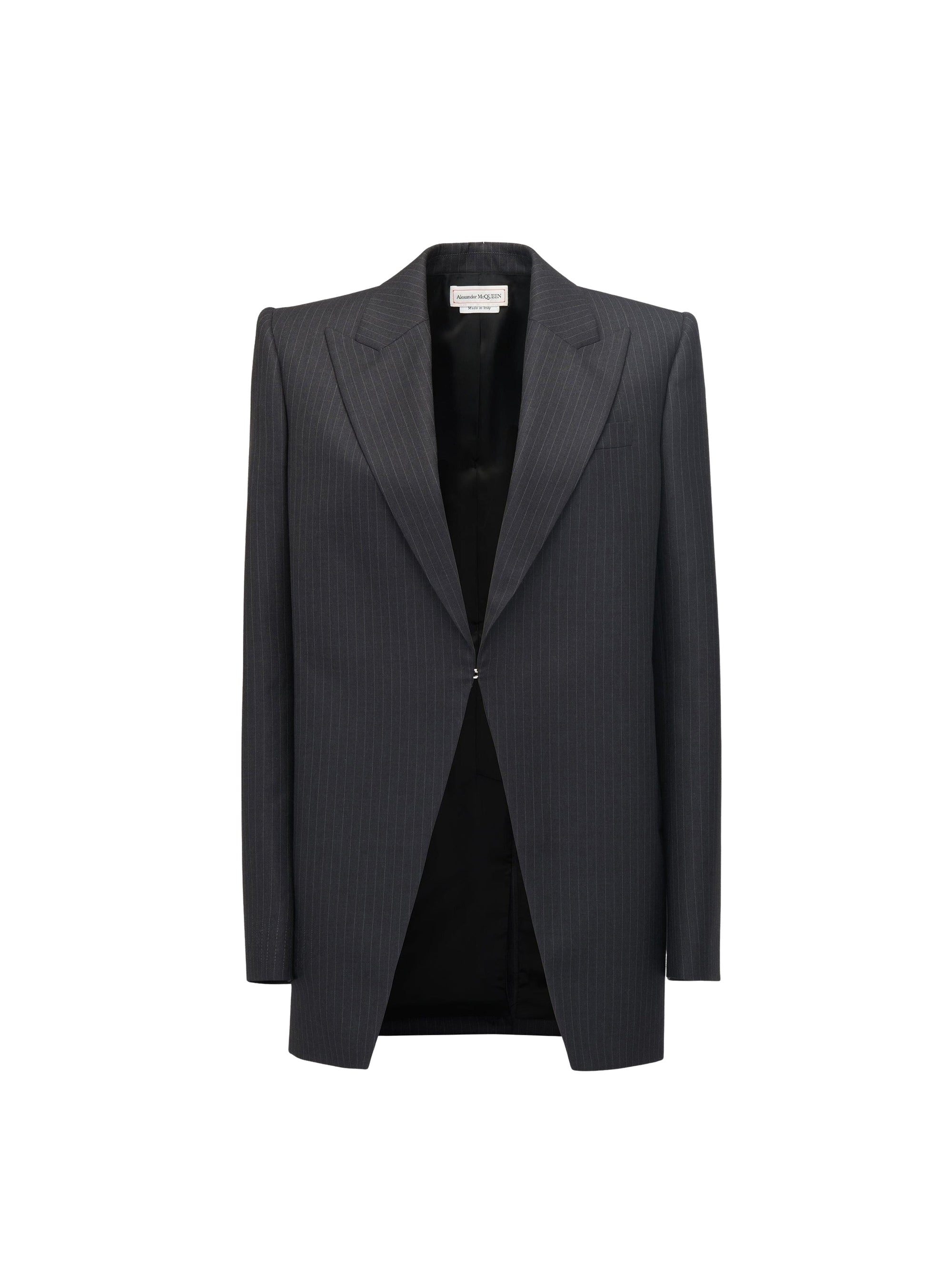 Blazer à fines rayures en laine - Grey