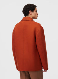 CLAY AND MILITARY GREEN DOUBLE JACQUARD REVERSIBLE OVERSHIRT