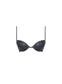 Soutien-gorge à bretelles ajustables en cuir - Black