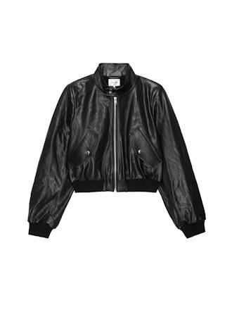 THE LEATHER HARRINGTON BOMBERBLACK