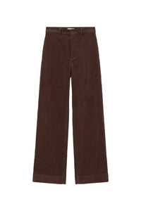Pantalon droit en velours - Chocolat