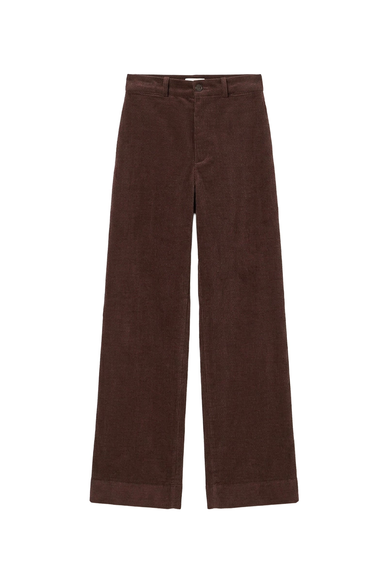 Pantalon droit en velours - Chocolat