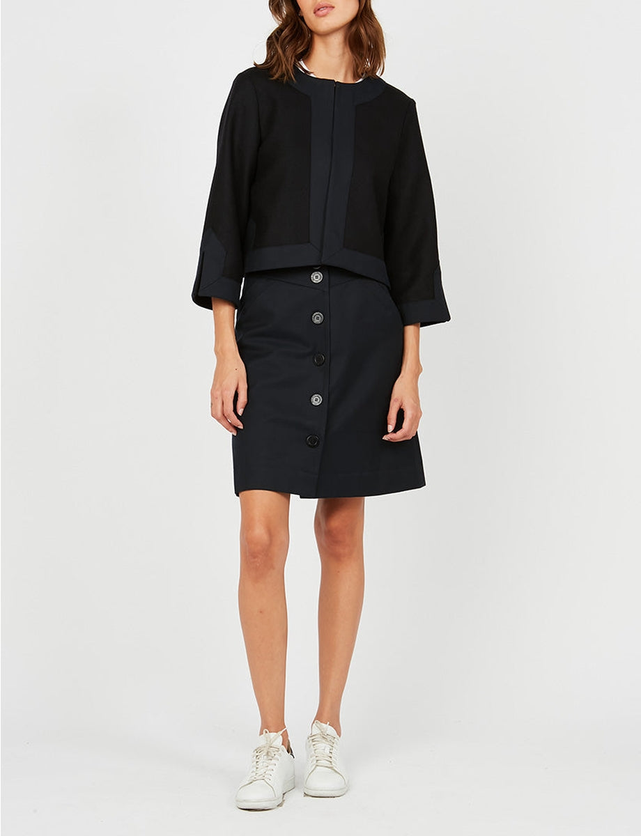 1qty RELIQUAT 90€ 0%  / Jupe trapèze Estelle - Blue Navy
