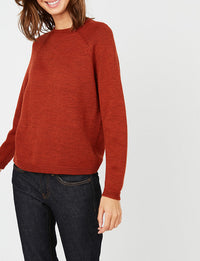 1qty RELIQUAT 75€ 0%  / Pull col rond Achille en laine - Rust