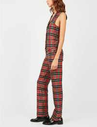 6qty RELIQUAT 75€ 0%  / Pantalon droit Francisco en soie - Red Multicolor
