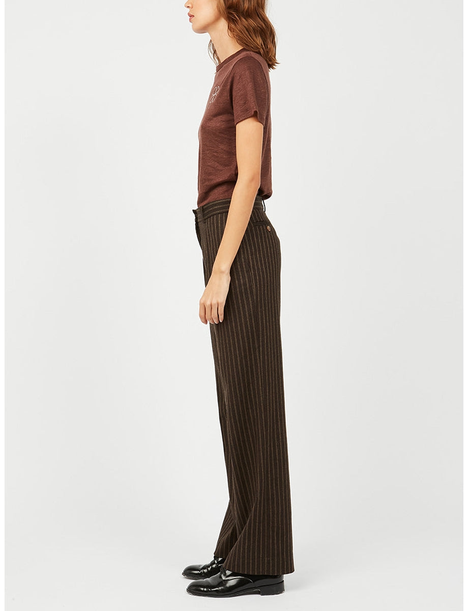 1qty RELIQUAT 75€ 100%  / Pantalon Hector à pinces - Brown Multicolor