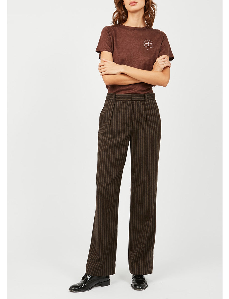 1qty RELIQUAT 75€ 100%  / Pantalon Hector à pinces - Brown Multicolor