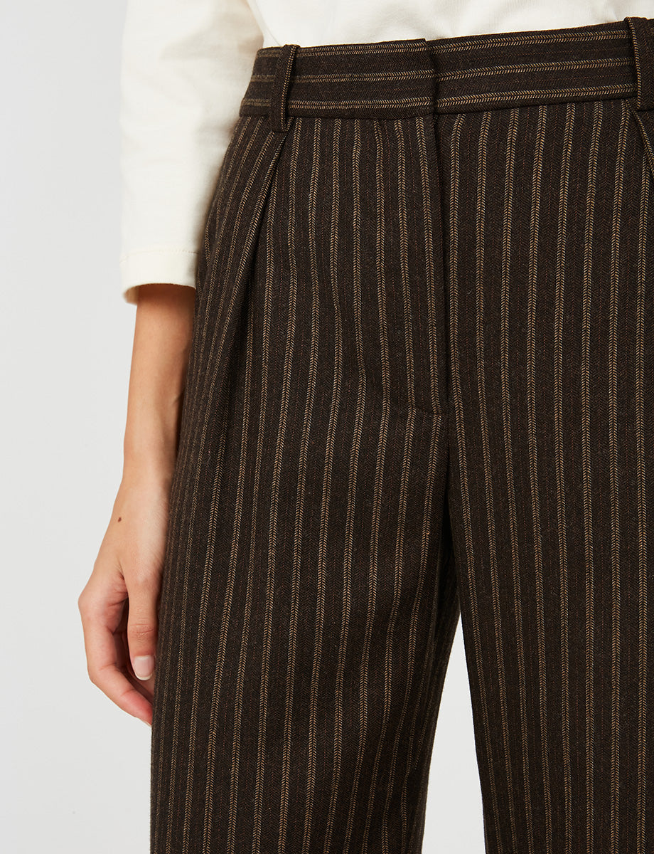 1qty RELIQUAT 75€ 100%  / Pantalon Hector à pinces - Brown Multicolor
