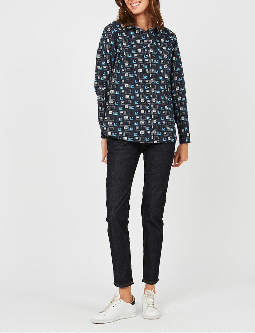 1qty RELIQUAT 80€ 0%  / Chemise droite Maureen - Pixel Blue