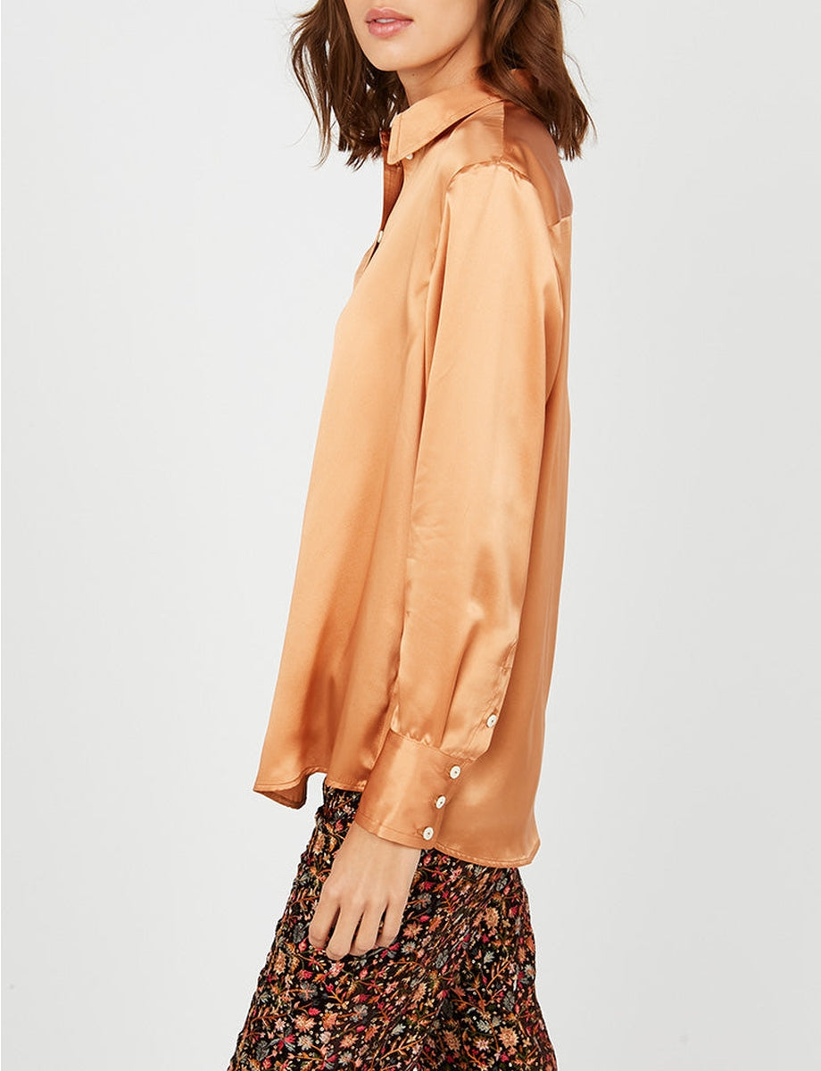 1qty RELIQUAT 95€ 100%  / Chemise droite Maureen en soie - Pink Gold