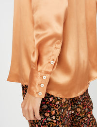 1qty RELIQUAT 95€ 100%  / Chemise droite Maureen en soie - Pink Gold