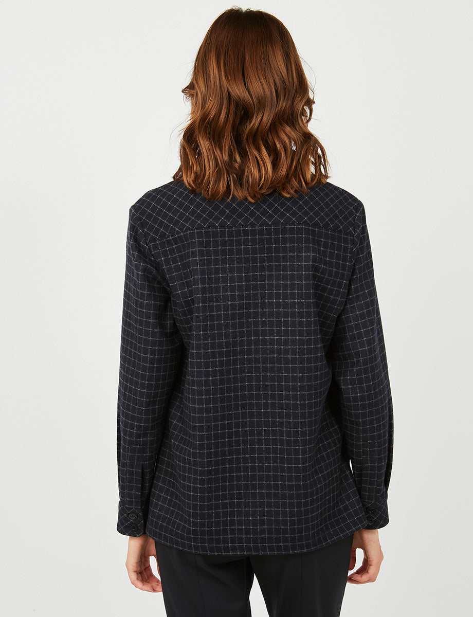 8qty RELIQUAT 95€ 0%  / Chemise droite Cassia en laine - Blue Ecru