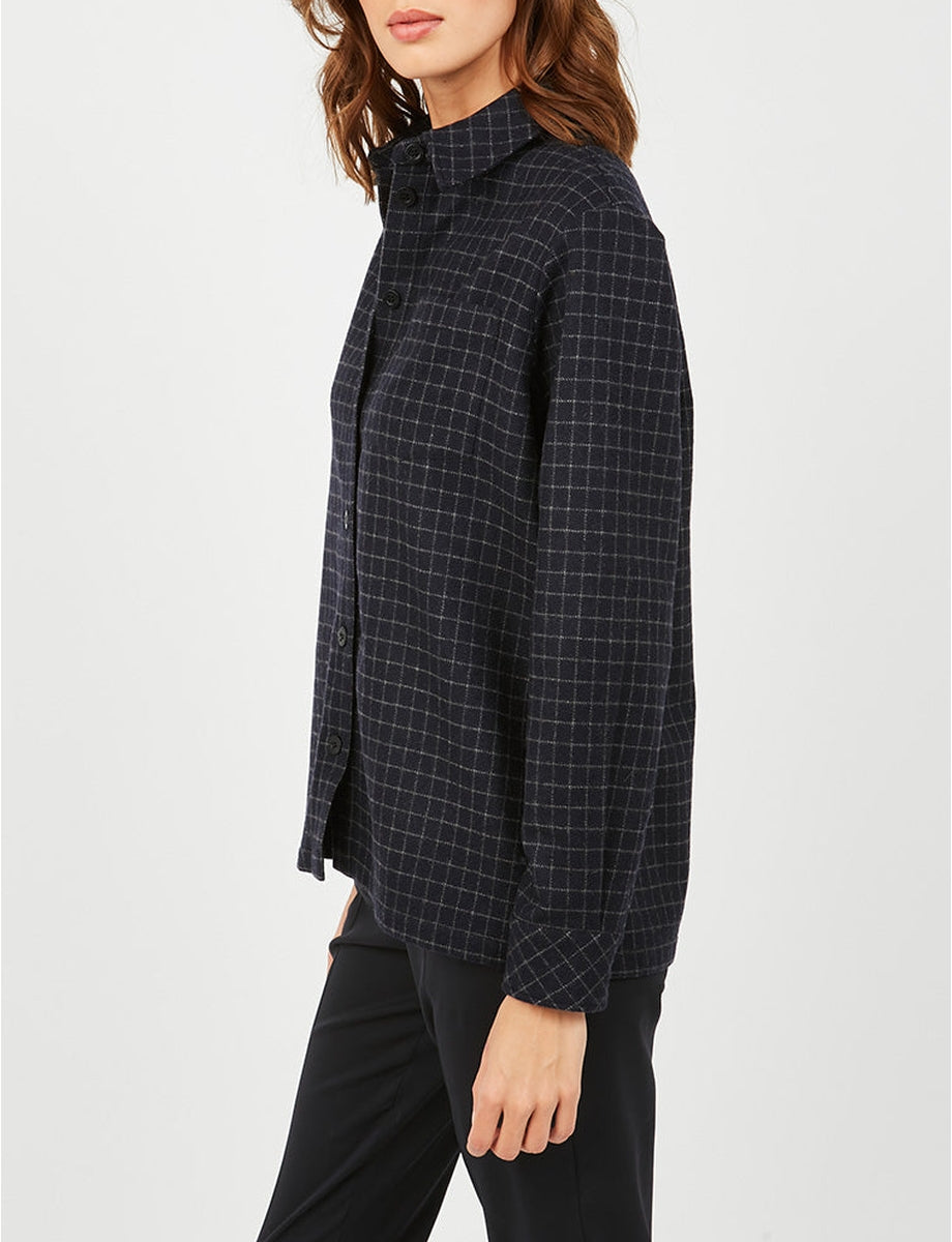 8qty RELIQUAT 95€ 0%  / Chemise droite Cassia en laine - Blue Ecru