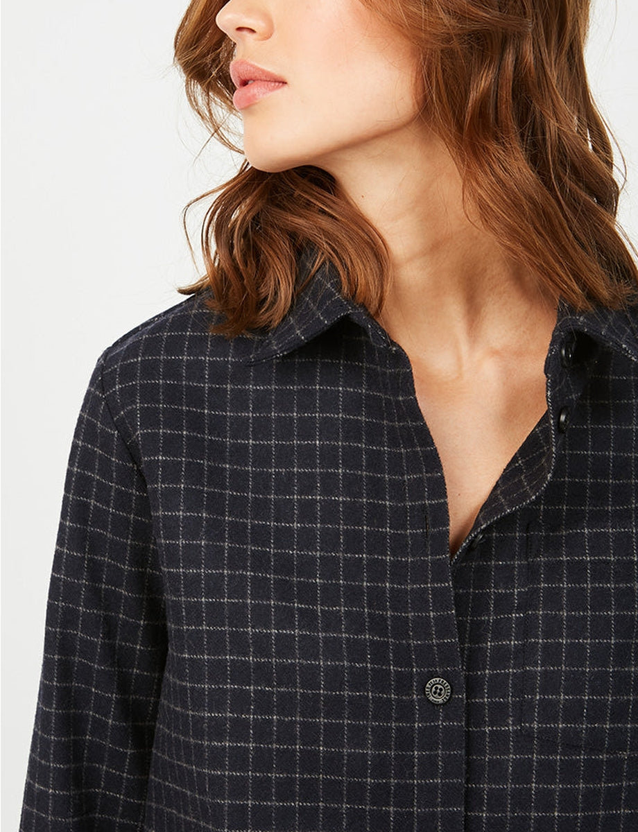 8qty RELIQUAT 95€ 0%  / Chemise droite Cassia en laine - Blue Ecru