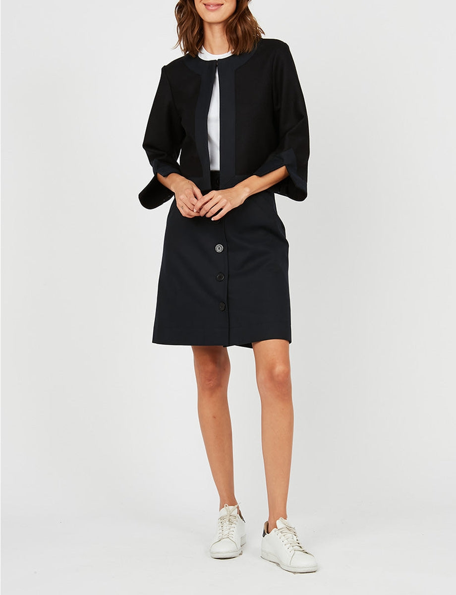 2qty RELIQUAT 120€ 100%  / Blazer évasé Charlus en laine - Blue Dark