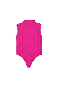 Monogram turtleneck bodysuit - Hot Pink