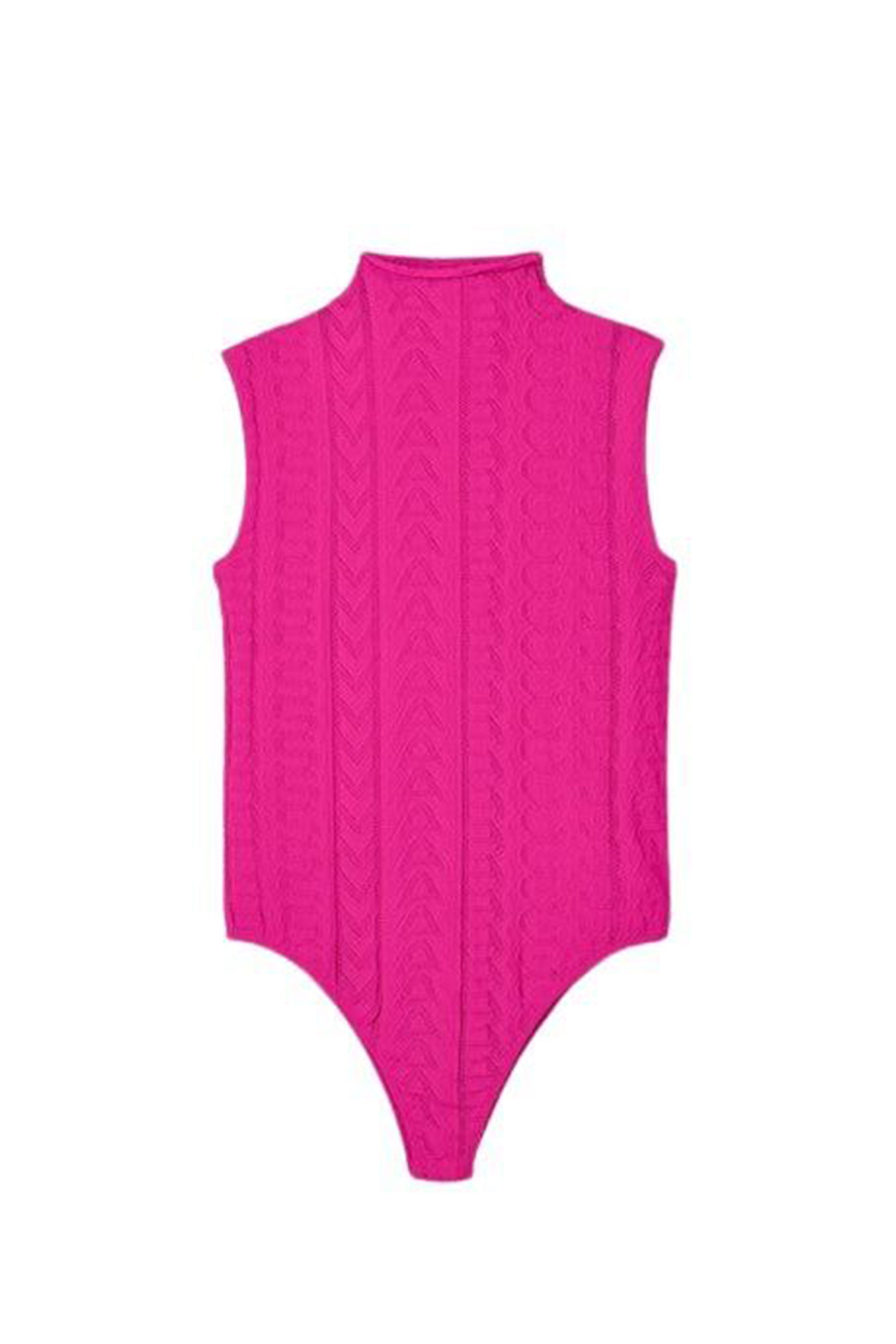 Body col roulé Monogram - Hot Pink