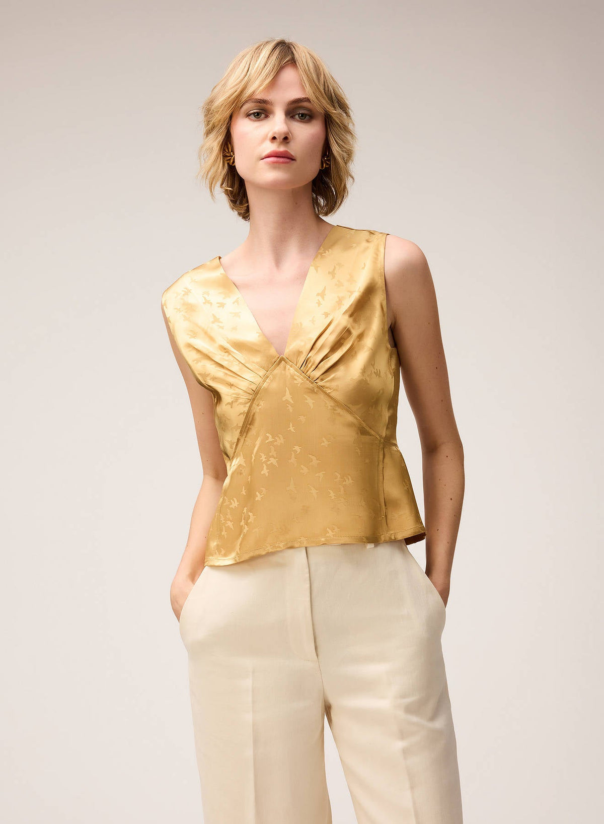 GOLD JACQUARD TOP