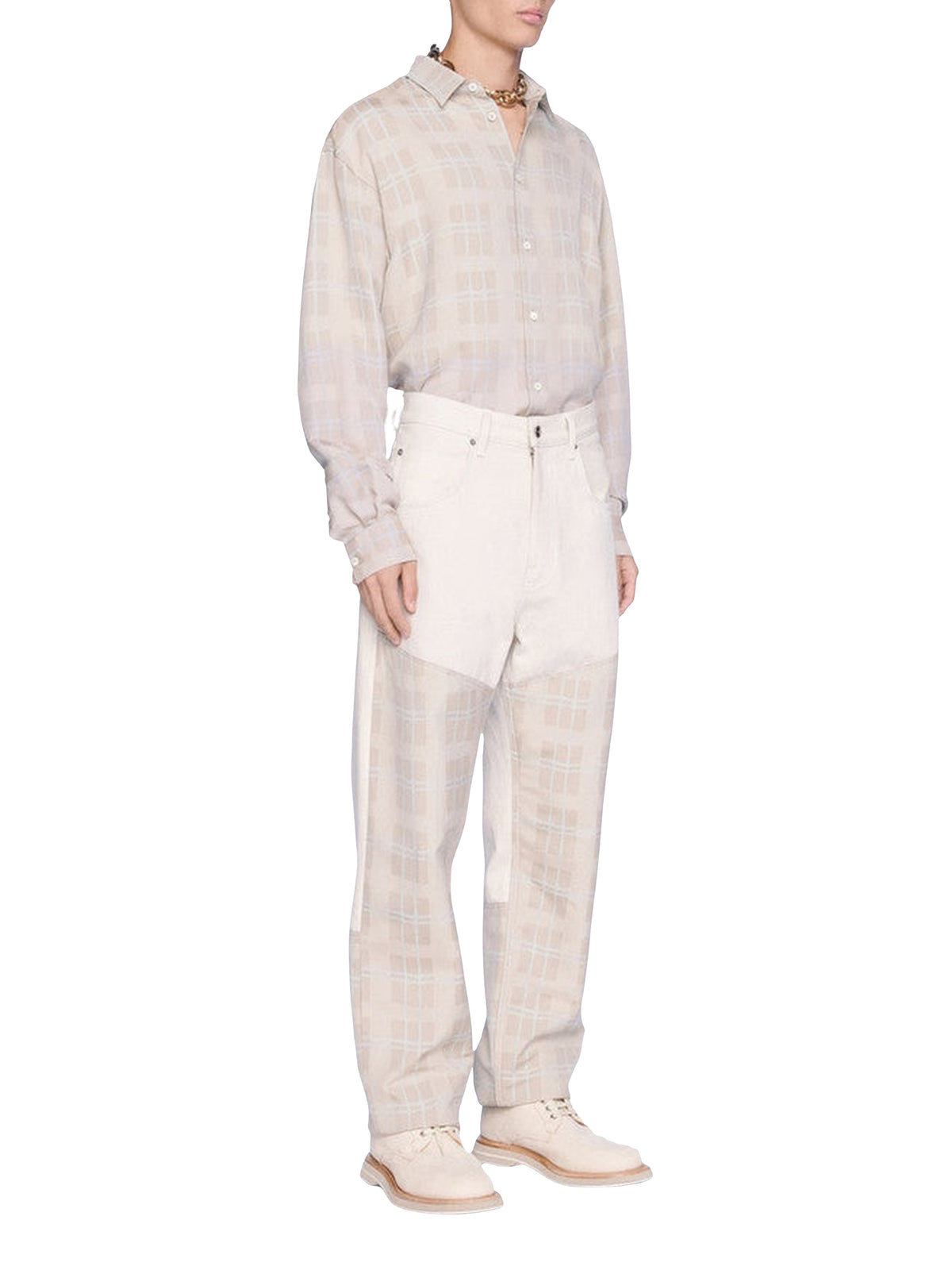 75€ / 3 sold //3 QTY / ST100%   Pantalon droit De-Nîmes en denim - Beige Squares
