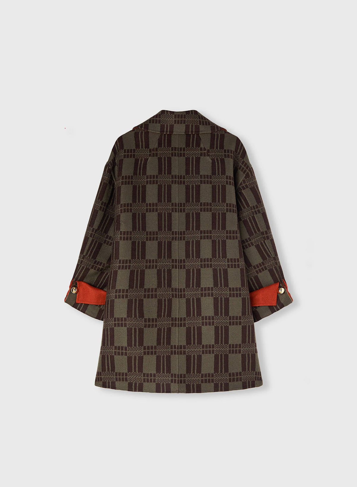 CLAY AND MILITARY GREEN DOUBLE CHECK JACQUARD REVERSIBLE OUTERWEAR
