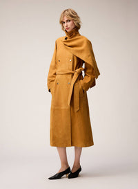 CORN SCARF DETAIL SUEDE TRENCH
