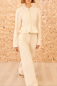 Veste Rosalind zippée à basque - Ivory