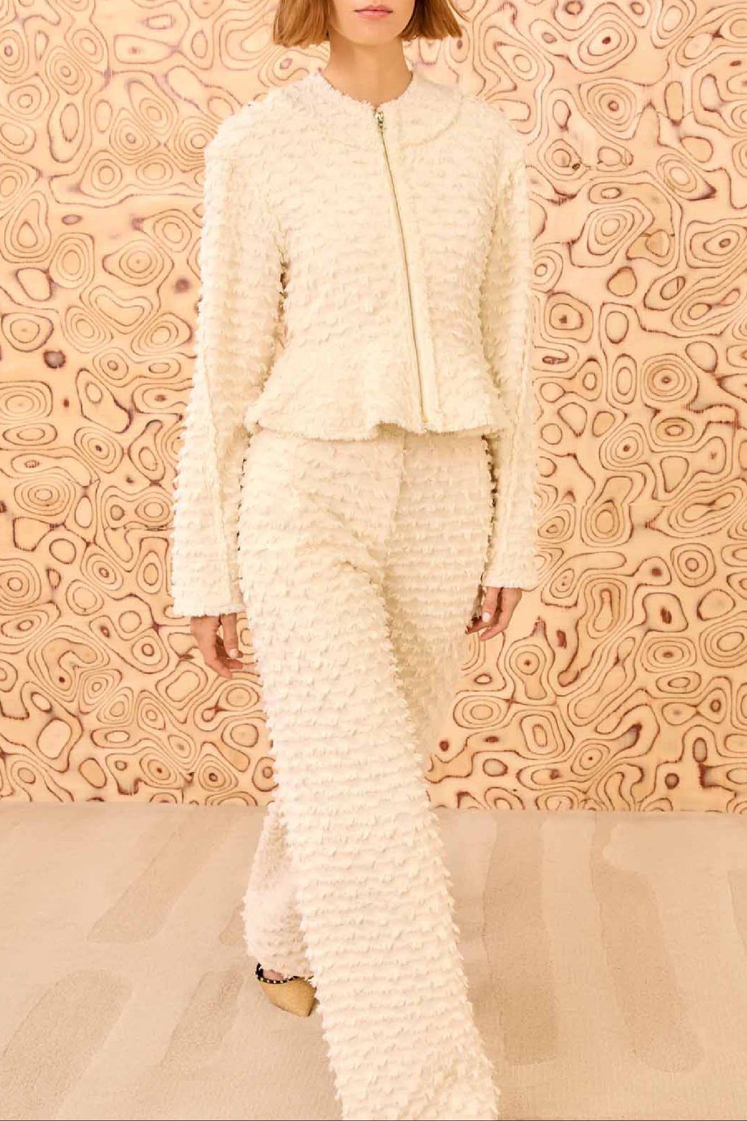 Veste Rosalind zippée à basque - Ivory
