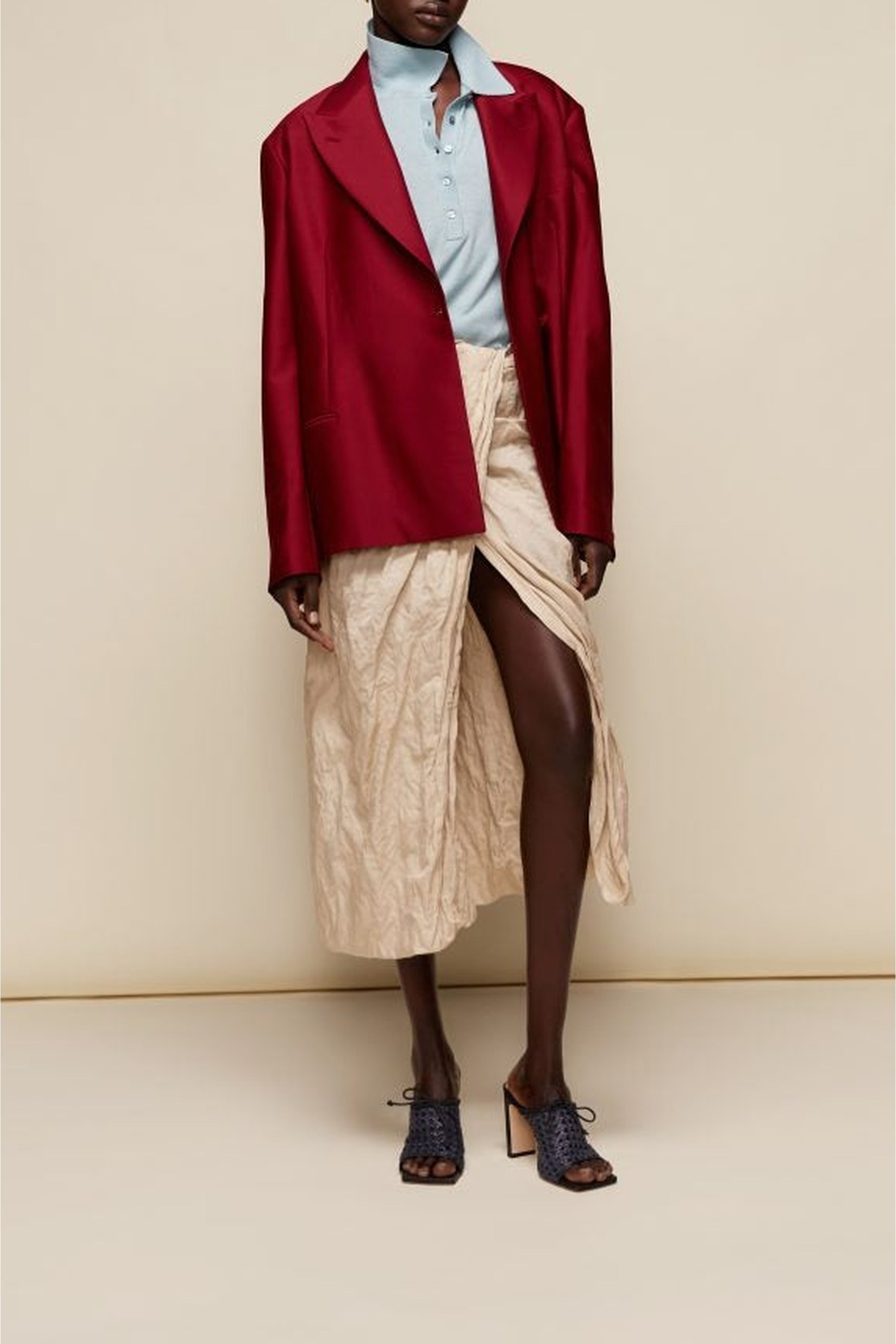 Blazer en laine vierge - Bleu