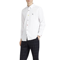 ZZNOSTOCK Chemise extensible à bouton contrastant - White