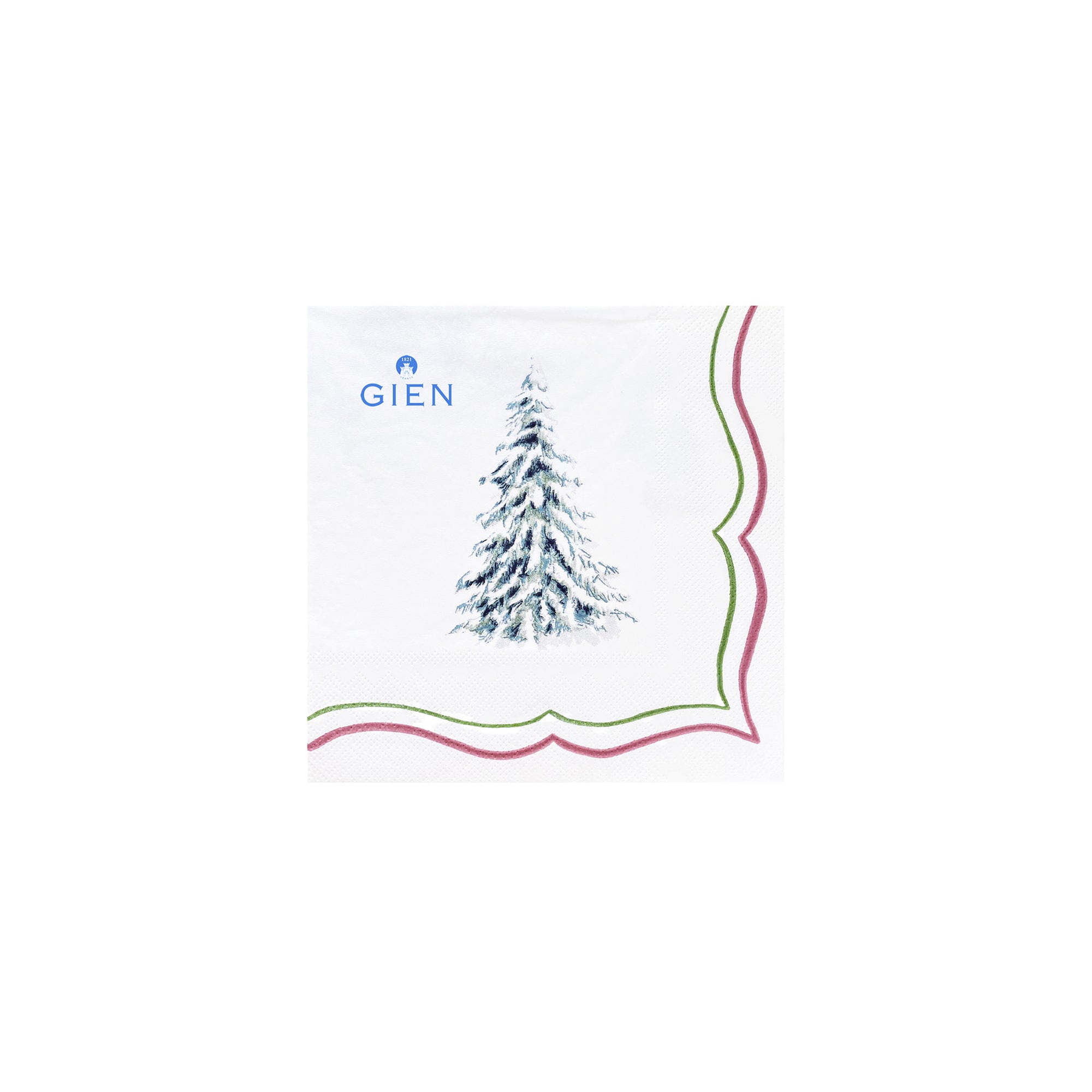 Set de 2 paquets de 20 serviettes en papier Filet Noel 33x33cm - Rouge