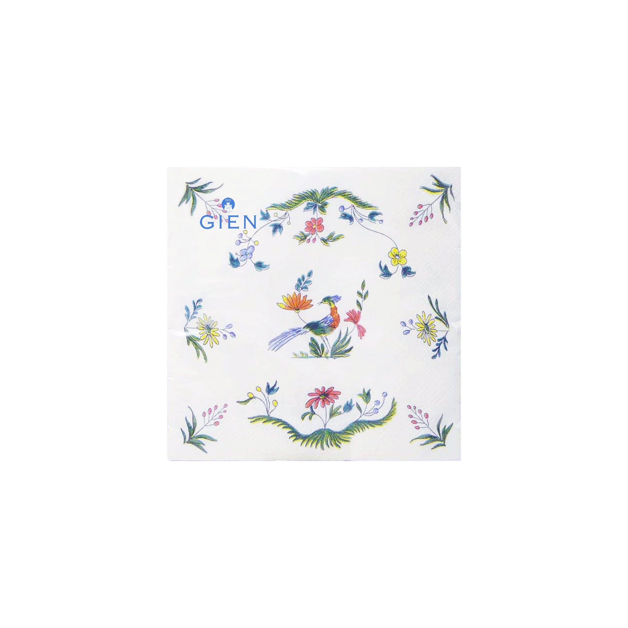 Set de 2 paquets de 20 serviettes en papier Oiseaux de Paradis 33x33cm - Bleu