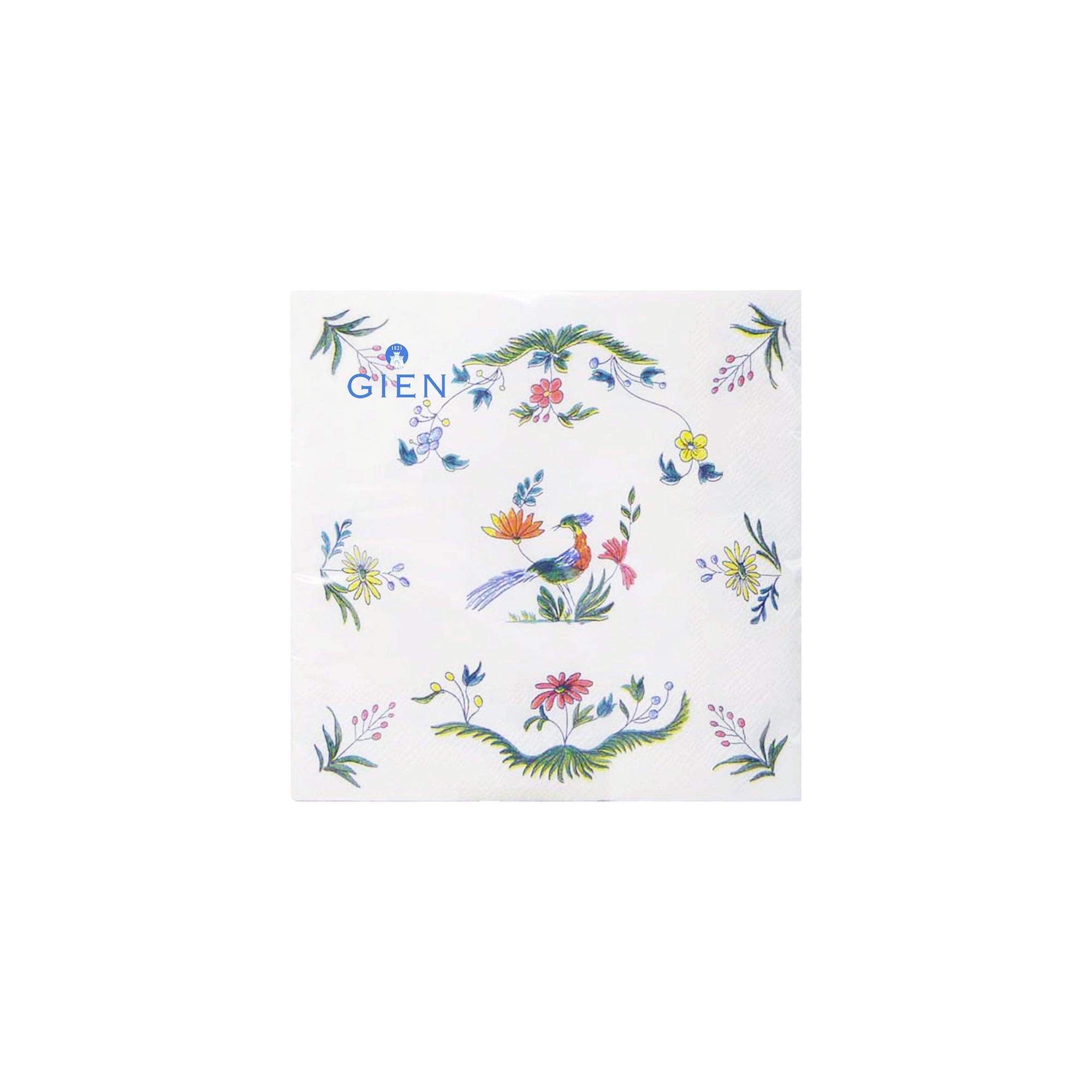 Set de 2 paquets de 20 serviettes en papier Oiseaux de Paradis 33x33cm - Bleu