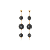 ZZNOSTOCK Boucles d'oreilles plaqués or en résine marbrée - Light Gold & Midnight