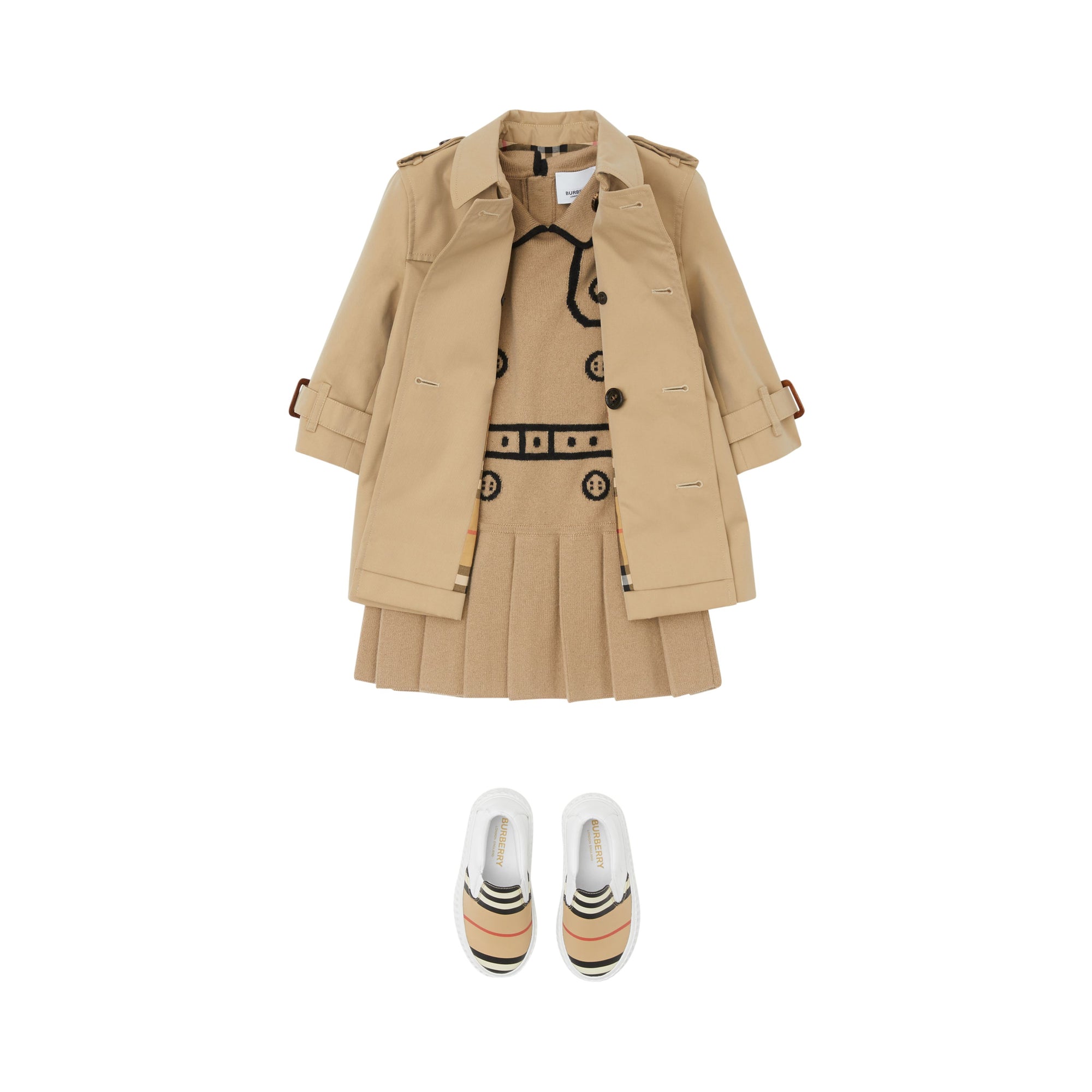 9 qty Trench-coat en gabardine - Honey