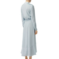 1 qty Robe chemise en satin de soie - Pale Blue