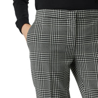 ZZNOSTOCK Pantalon droit en laine à motif check Prince de Galles - Mist Green Check