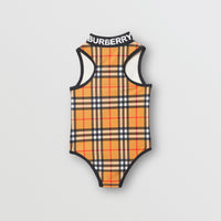 1 qty Maillot de bain une pièce à motif Vintage check - Antique Yellow Check