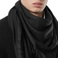 ZZNOSTOCK Grand carré en jacquard de soie et laine - Black