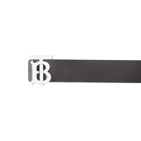 Wide reversible leather belt - Black & Brown & Silver