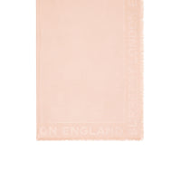 1 qty Grand carré de soie et laine en jacquard - Rose Beige