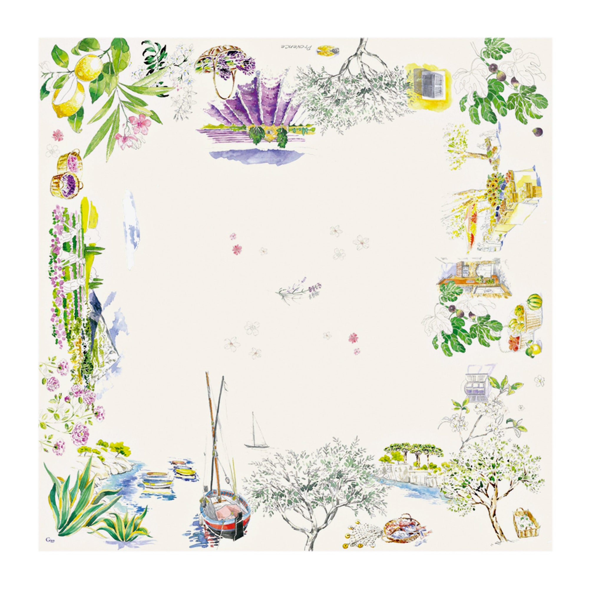 Nappe carrée Provence 170x170cm - Multicolore