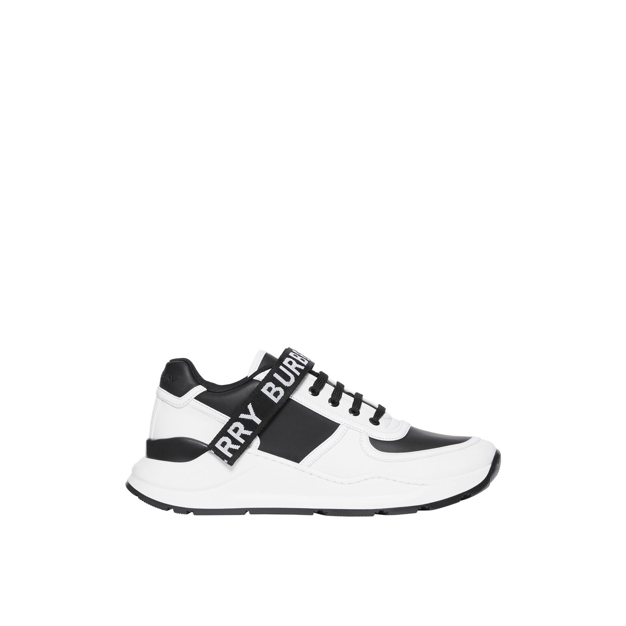 1 qty Sneakers multimatières à logo - Black & Optic White