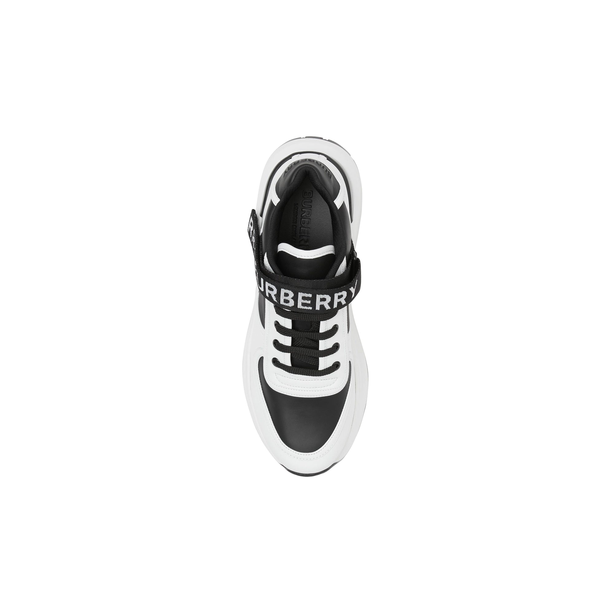 1 qty Sneakers multimatières à logo - Black & Optic White