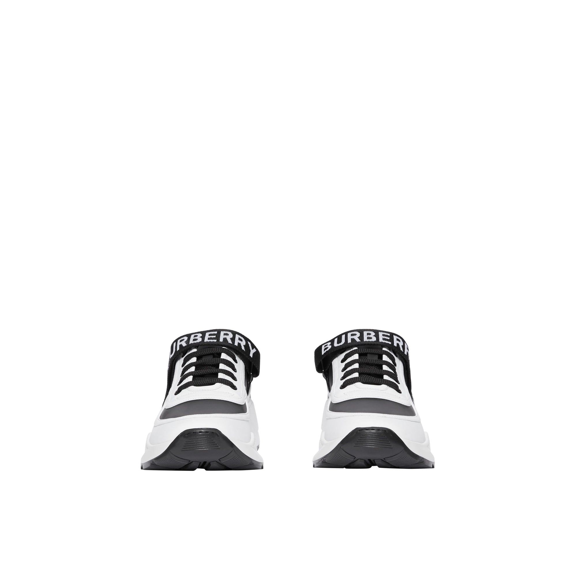 1 qty Sneakers multimatières à logo - Black & Optic White