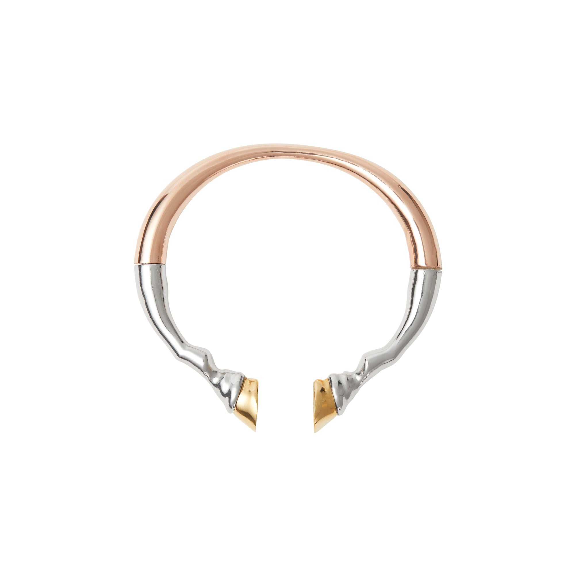 1 qty Manchette sabot plaquée or rose et palladium - Rose Gold & Palladium & Light Gold