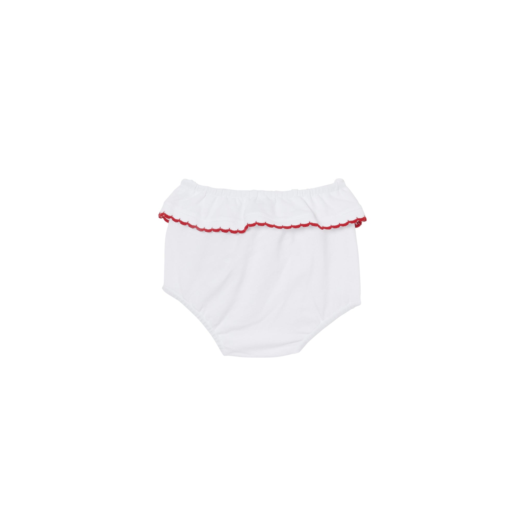 1 qty Robe et bloomer festonnés en coton extensible - White