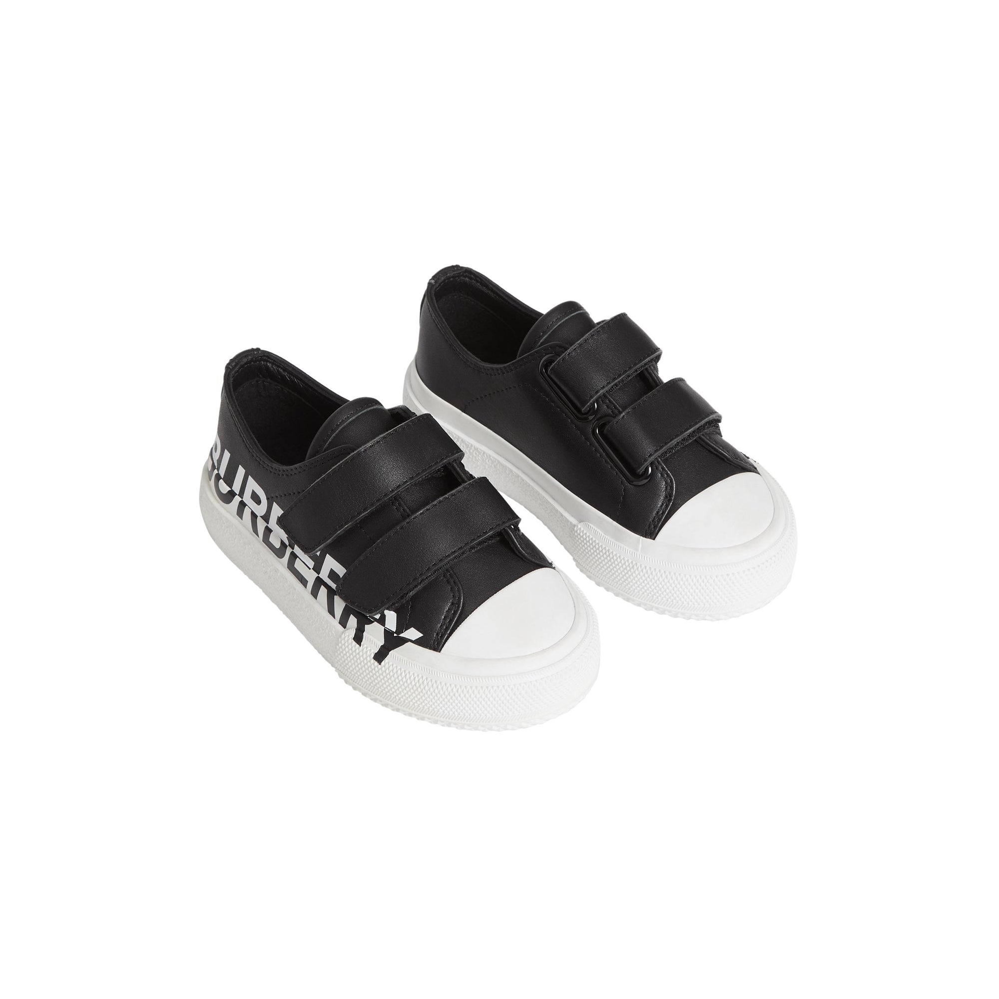 1 qty Sneakers en cuir bicolore à logo - Black & Optic White