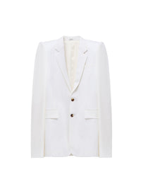 Blazer à boutonnage simple en laine - Soft White