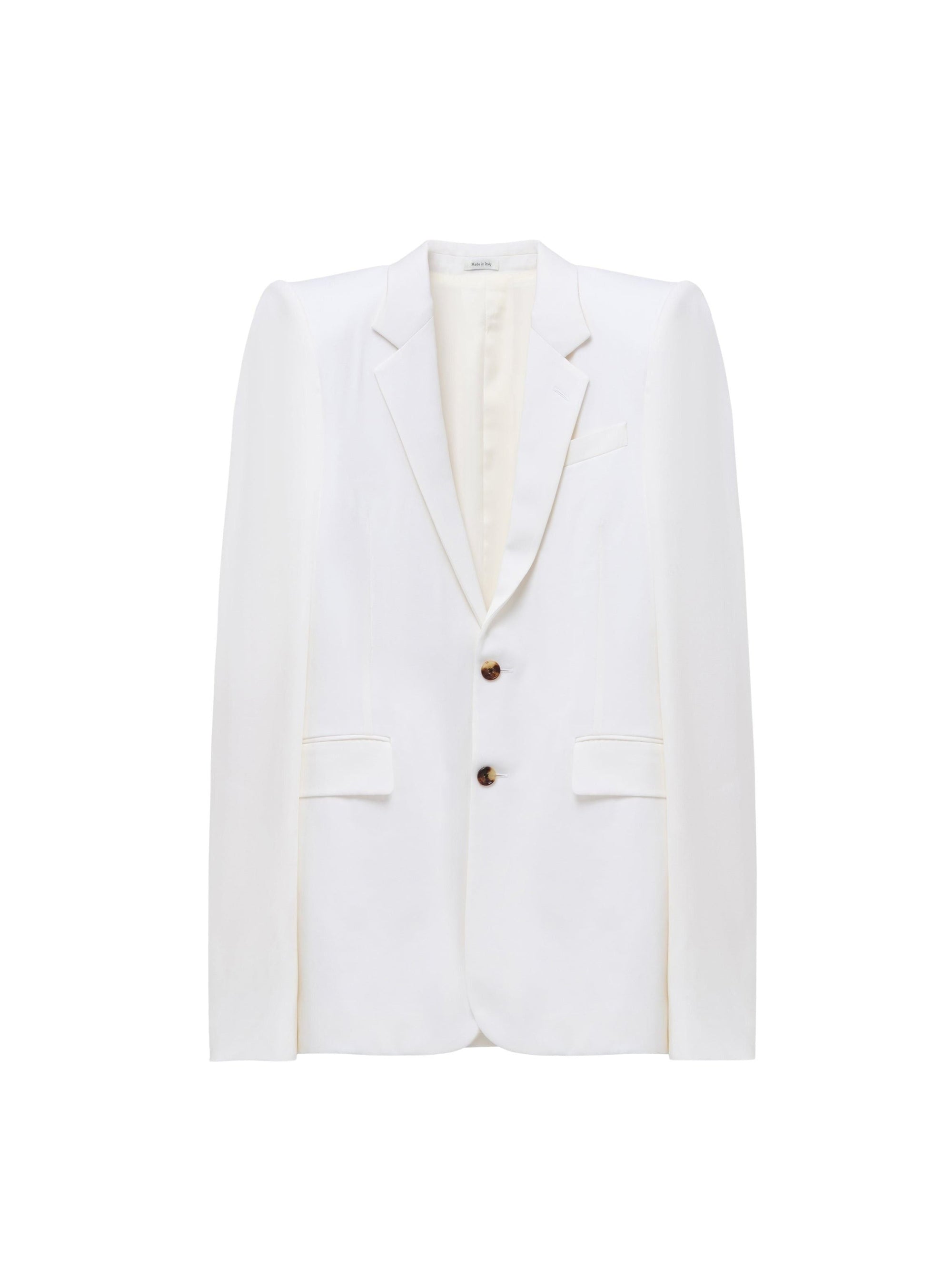 Blazer à boutonnage simple en laine - Soft White